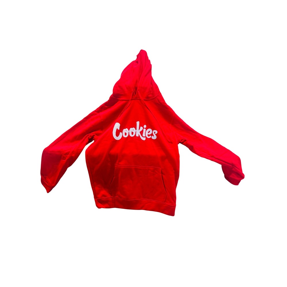 Cookies Hoodie Red Pullover Sweatshirt Spell Out Logo Mens Size‎ 2XL